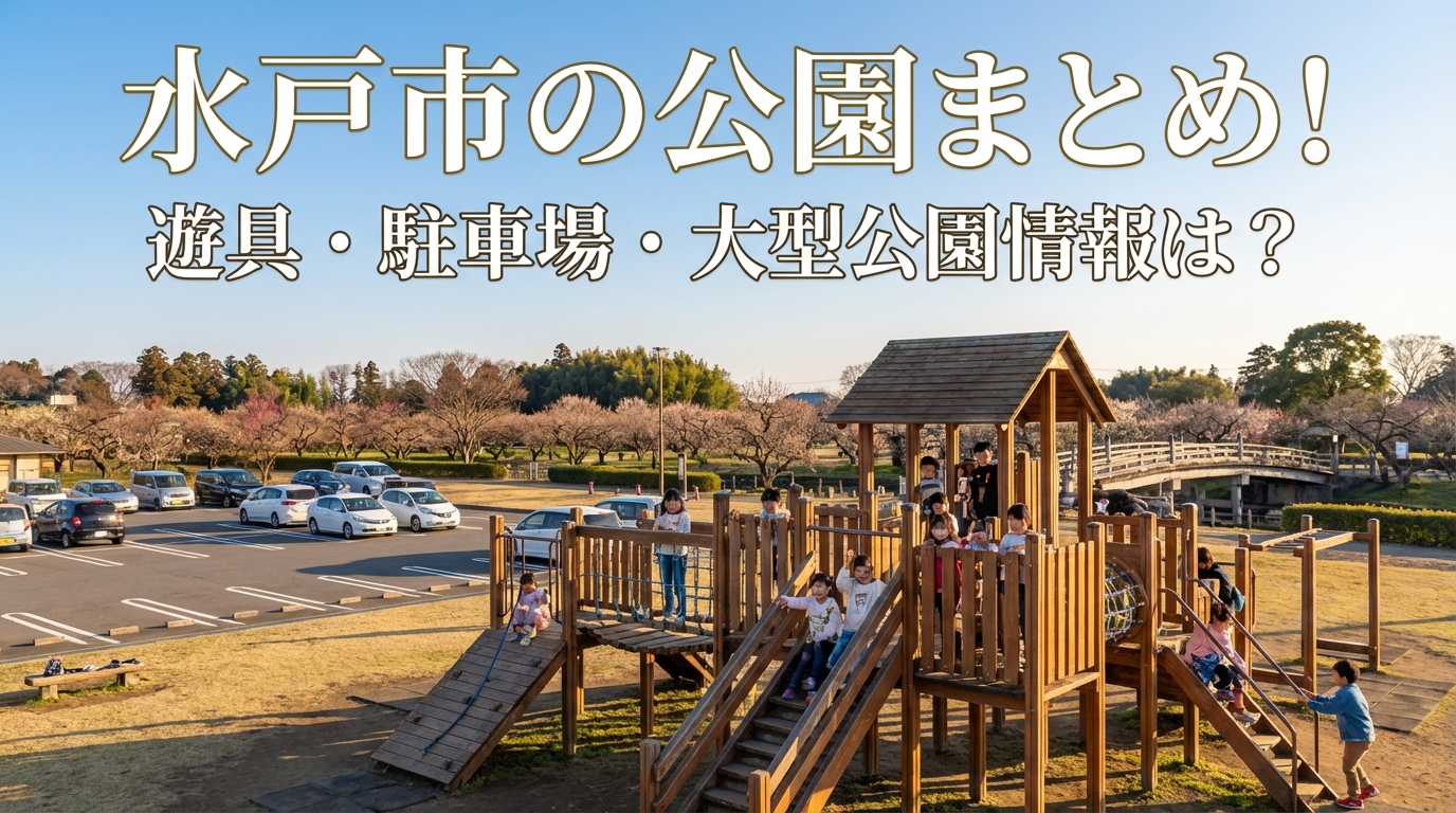 水戸市の公園まとめ！遊具・駐車場・大型公園情報は？