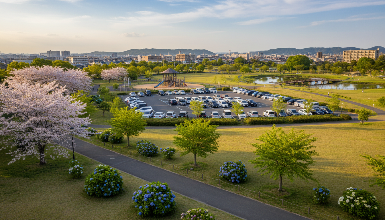 港北区の駐車場あり公園の特徴