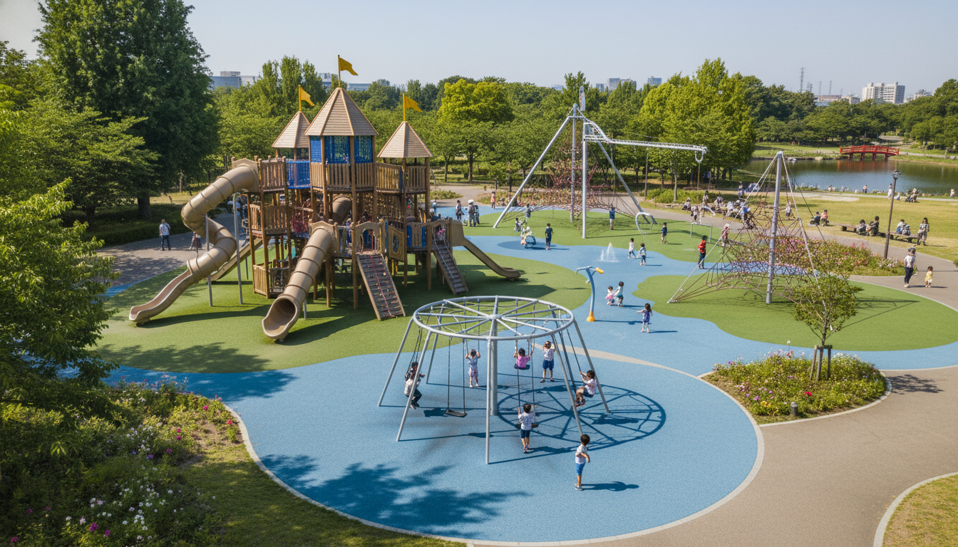 しながわ区民公園：区内最大級の大型遊具天国