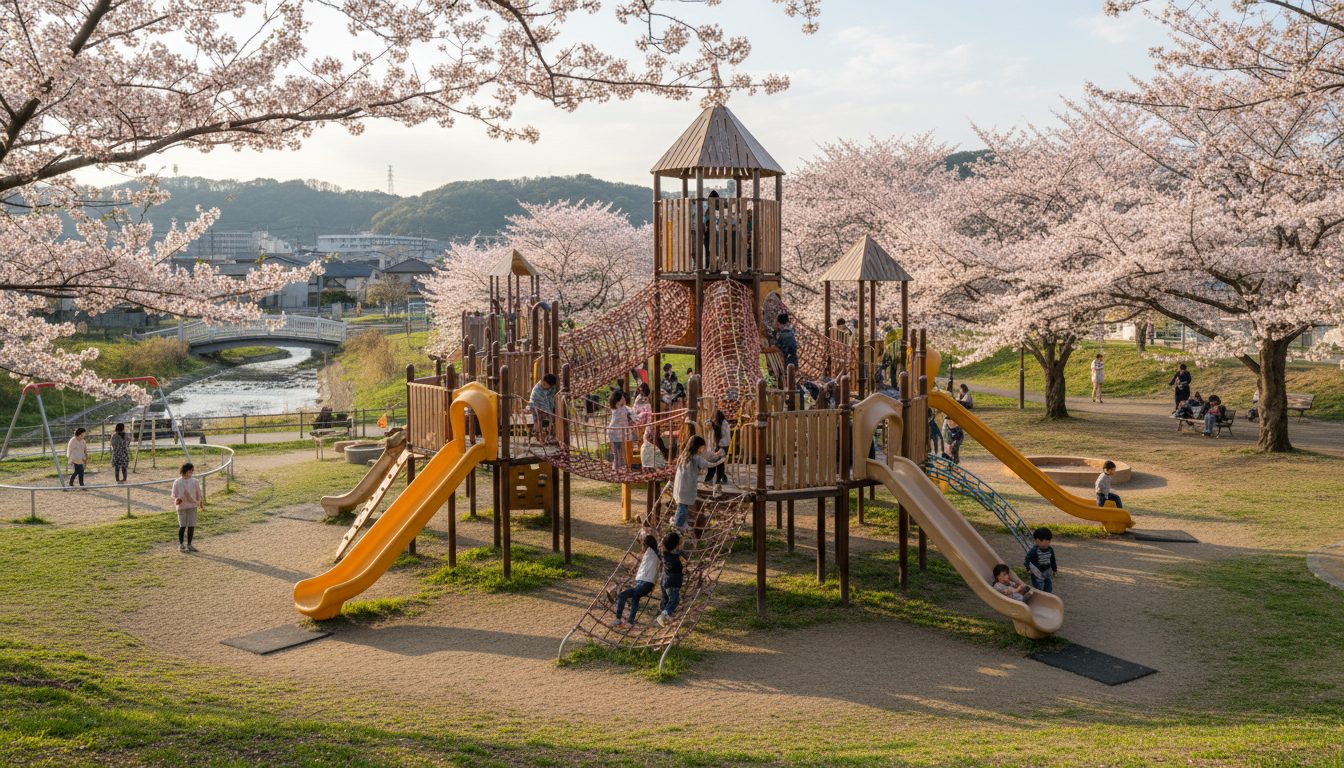 人気No.1！犢橋公園の大型複合遊具