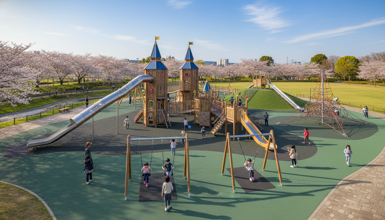 鎌ヶ谷市で大型遊具がある公園は市制記念公園がおすすめ